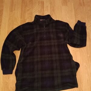 Express Black and Green Checkered Fleece Size L